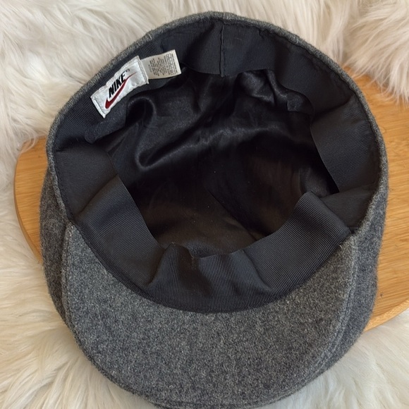 Nike | Vintage unisex Gray Wool Blend Embroidered Swoosh Pageboy Snap Golf Cap L - Picture 10 of 15